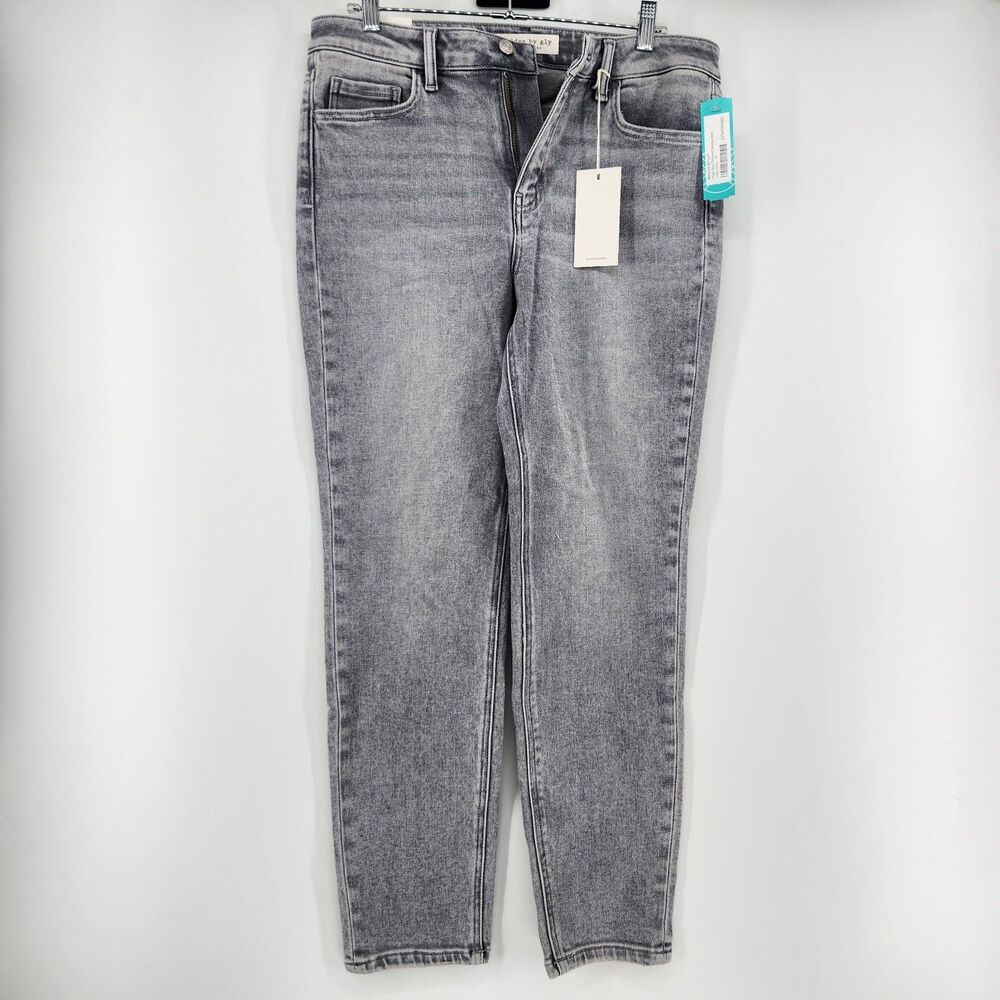 Bridge‎ By Gly Women's Light Grey Size 10 High Rise Relaxed Skinny Jeans NWT